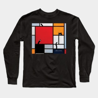 abstract art plus cat Long Sleeve T-Shirt